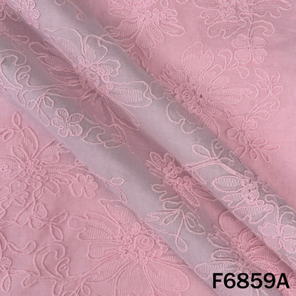 Thread Embroidered Cambric Cotton Fabric - F6859
