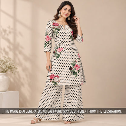 Digital Print Polka Dot Crepe Fabric - F7650