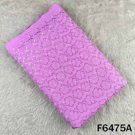 Purple fabric with a textured pattern on a gray background
