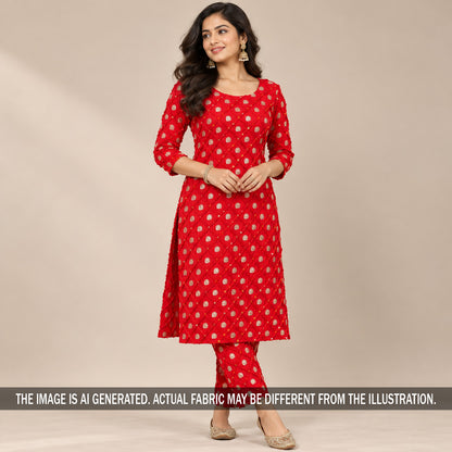 Zari Work Pure Bandhani Silk Fabric - F7579
