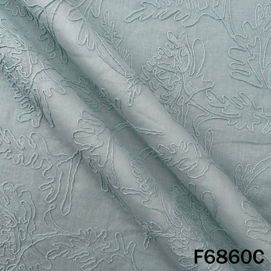 Thread Embroidered Cambric Cotton Fabric - F6860