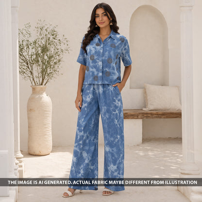 Cut Dana Embroidered Denim Fabric - F6353