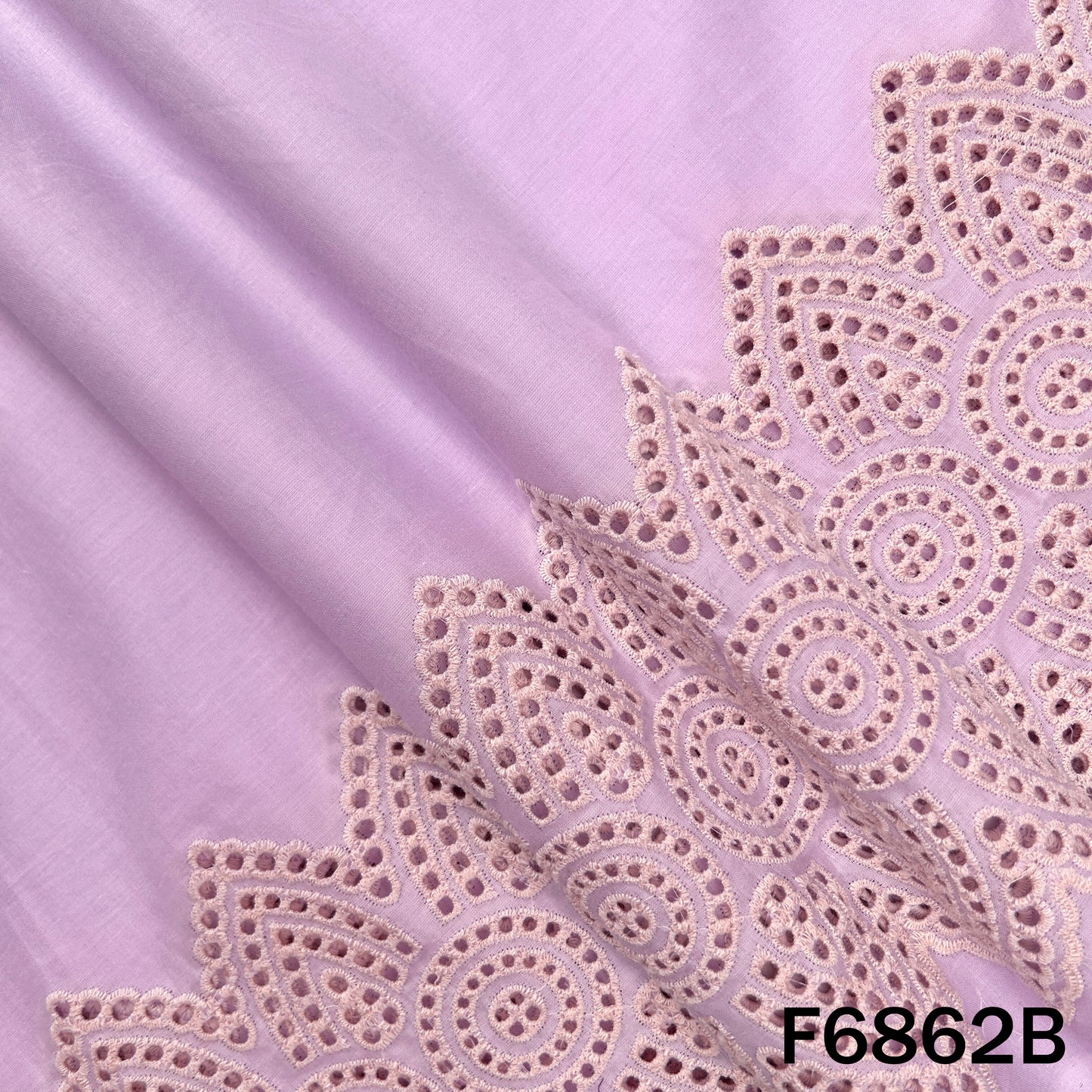 Thread Embroidered Hakoba Cambric Cotton Fabric - F6862