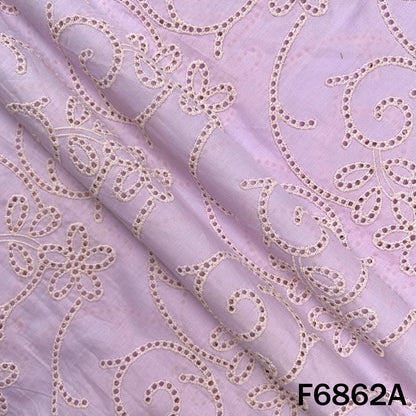 Thread Embroidered Hakoba Cambric Cotton Fabric - F6862
