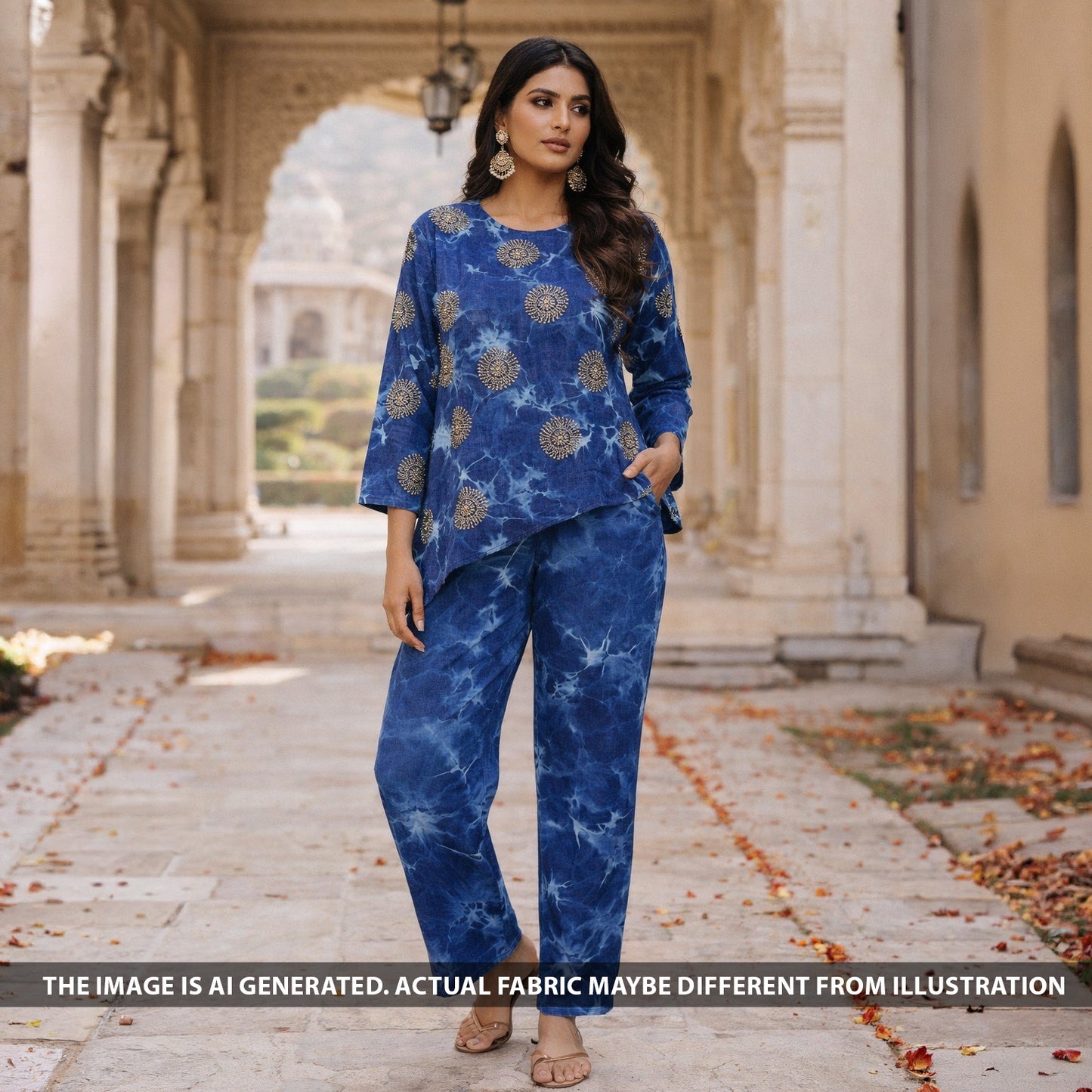 Cut Dana Embroidered Denim Fabric - F6366
