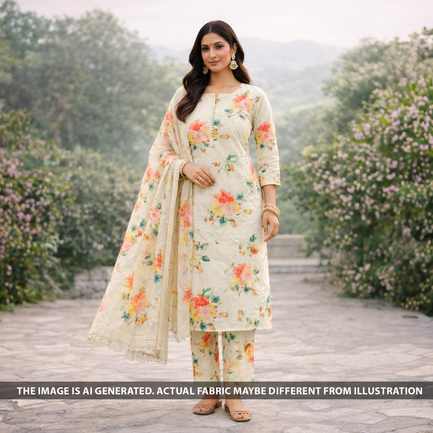 Digital Print Hakoba Cambric Cotton Fabric - F6326