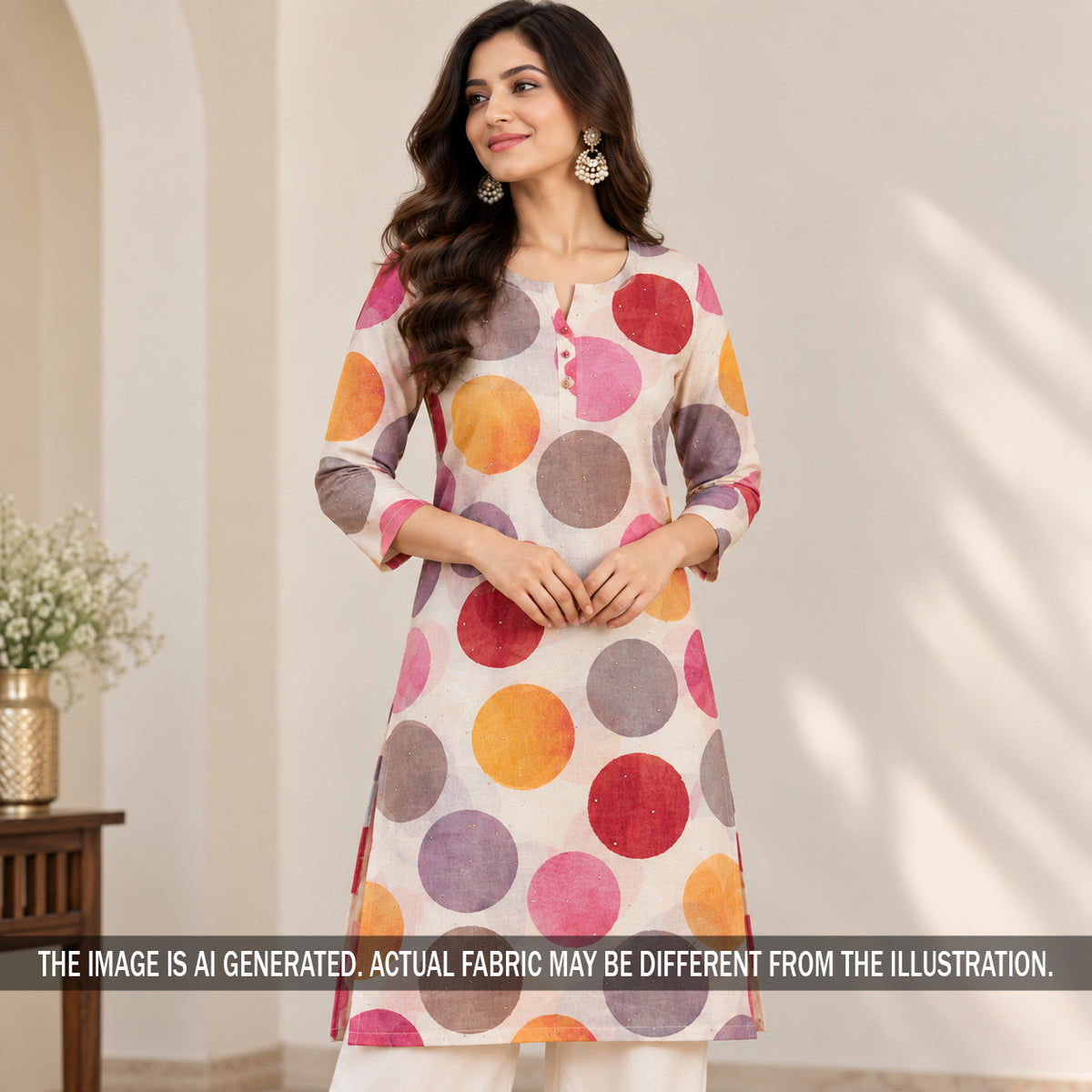 Printed Mukaish Work Pure Chanderi Fabric - F7614