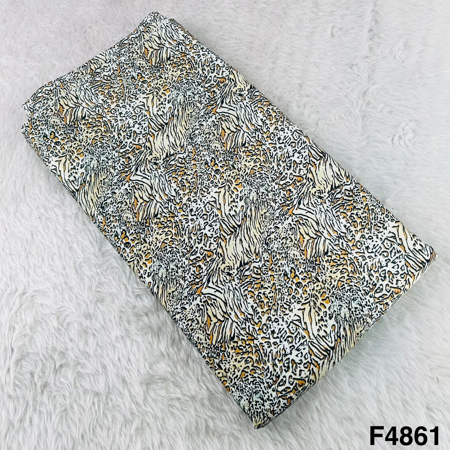 Animal Printed Satin Fabric- F4861