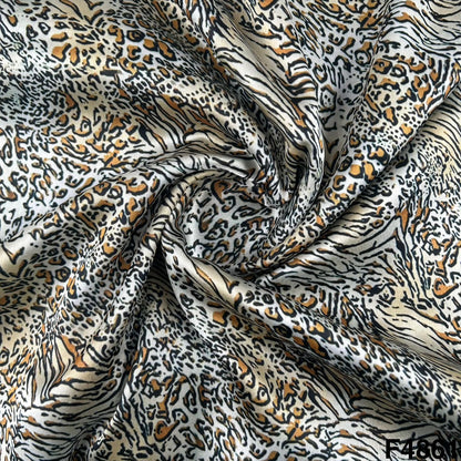 Animal Printed Satin Fabric- F4861