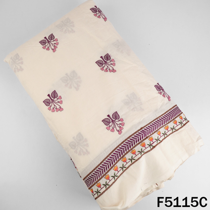 Thread Embroidered Kora Cotton Fabric - F5115