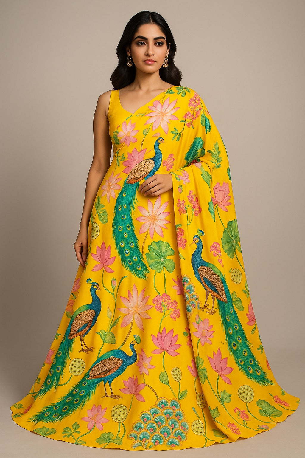 Digital Print Linen Cotton Fabric-F3600