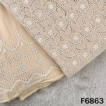 Thread Embroidered Hakoba Cambric Cotton Fabric - F6863