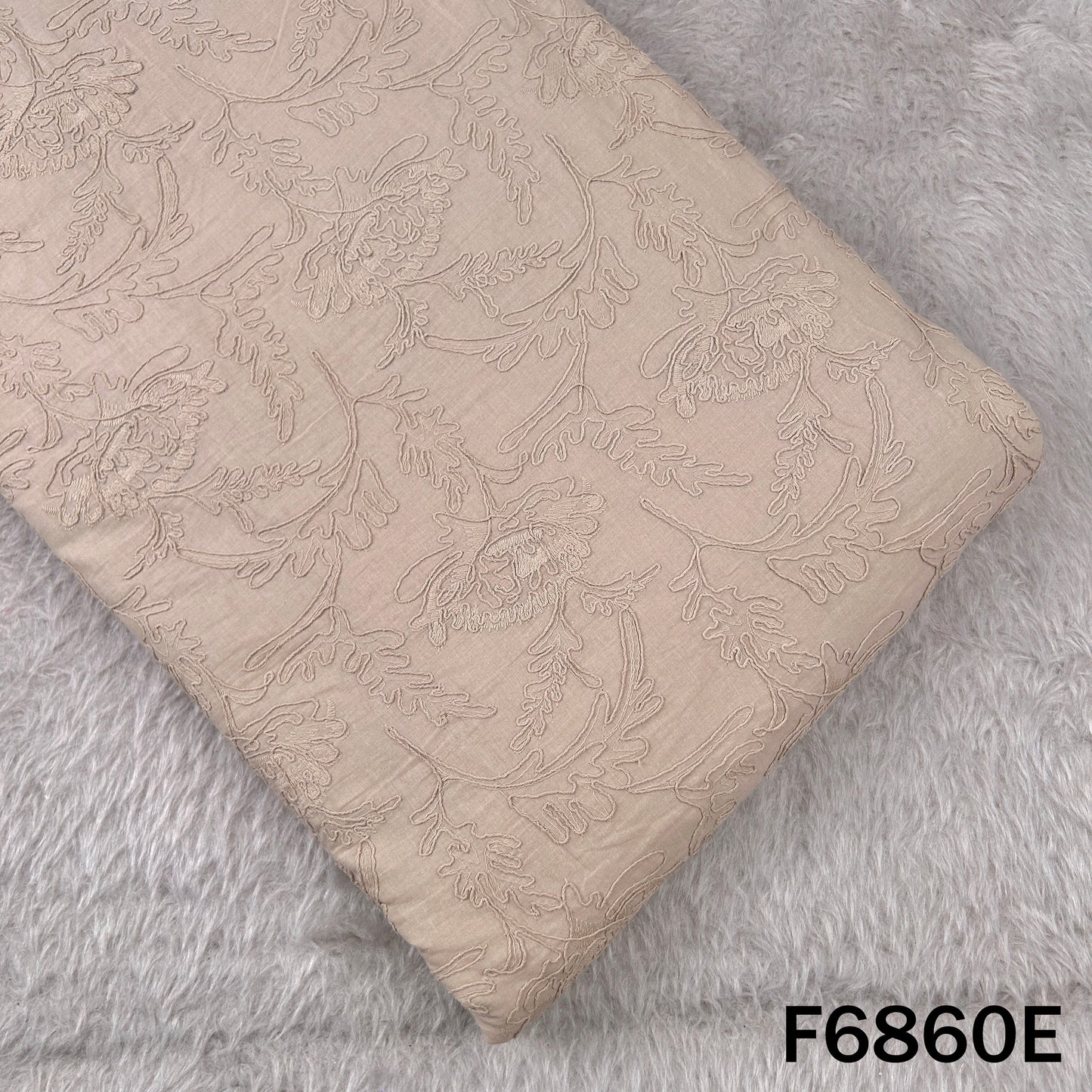 Thread Embroidered Cambric Cotton Fabric - F6860