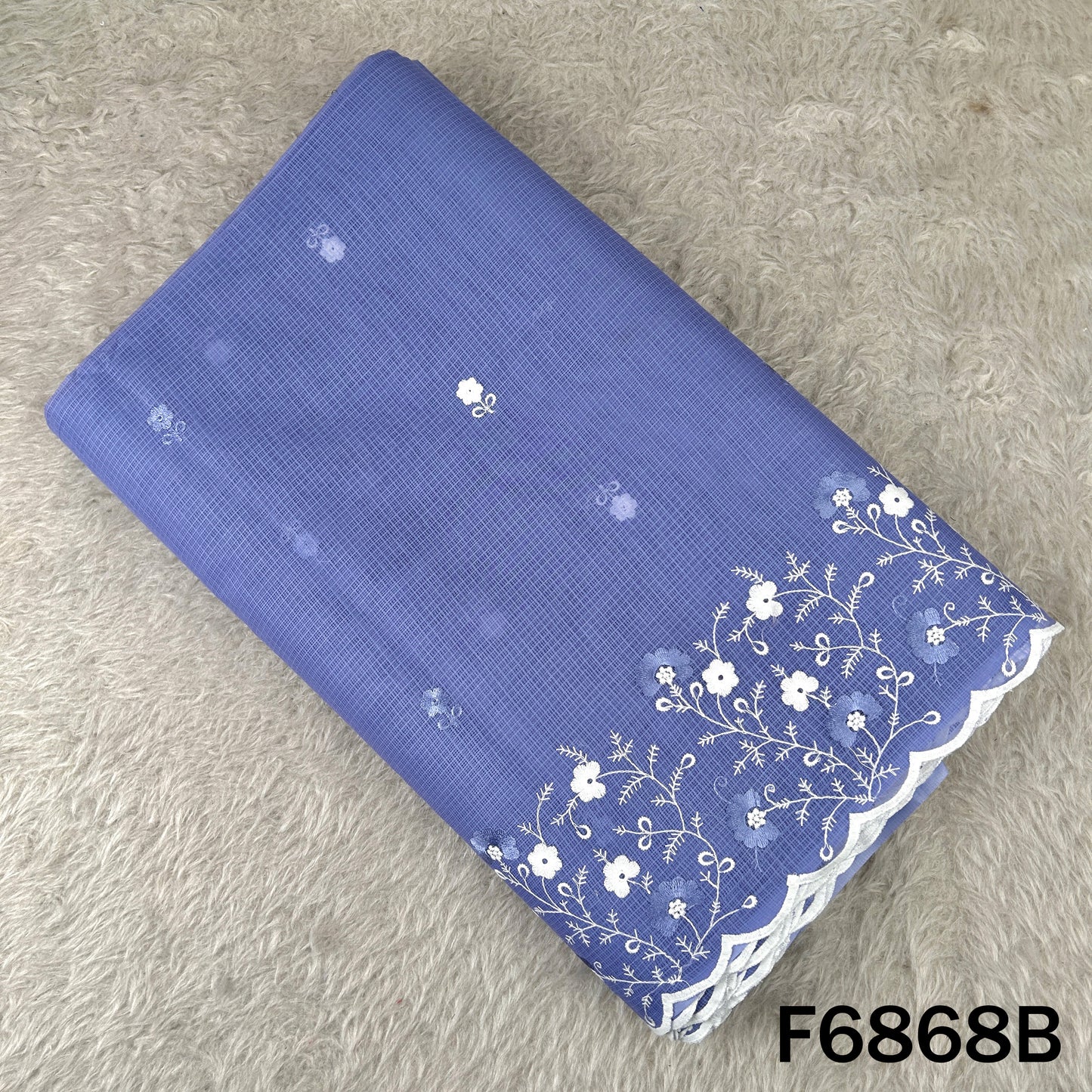 Thread Embroidered kota Cotton Fabric - F6868