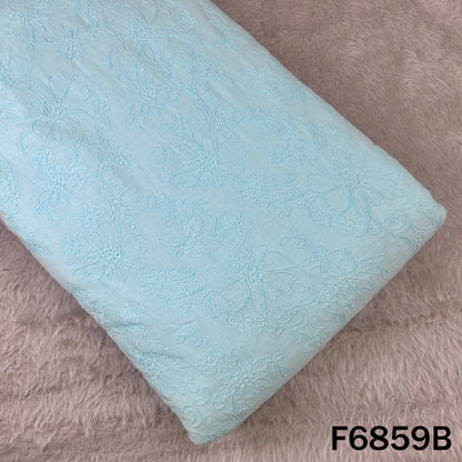 Thread Embroidered Cambric Cotton Fabric - F6859