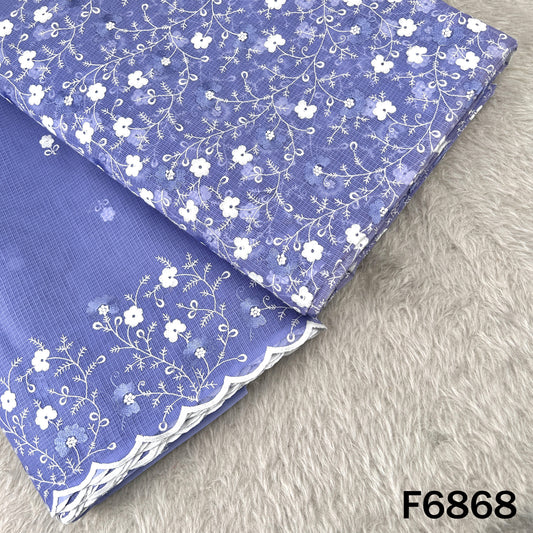 Thread Embroidered kota Cotton Fabric - F6868
