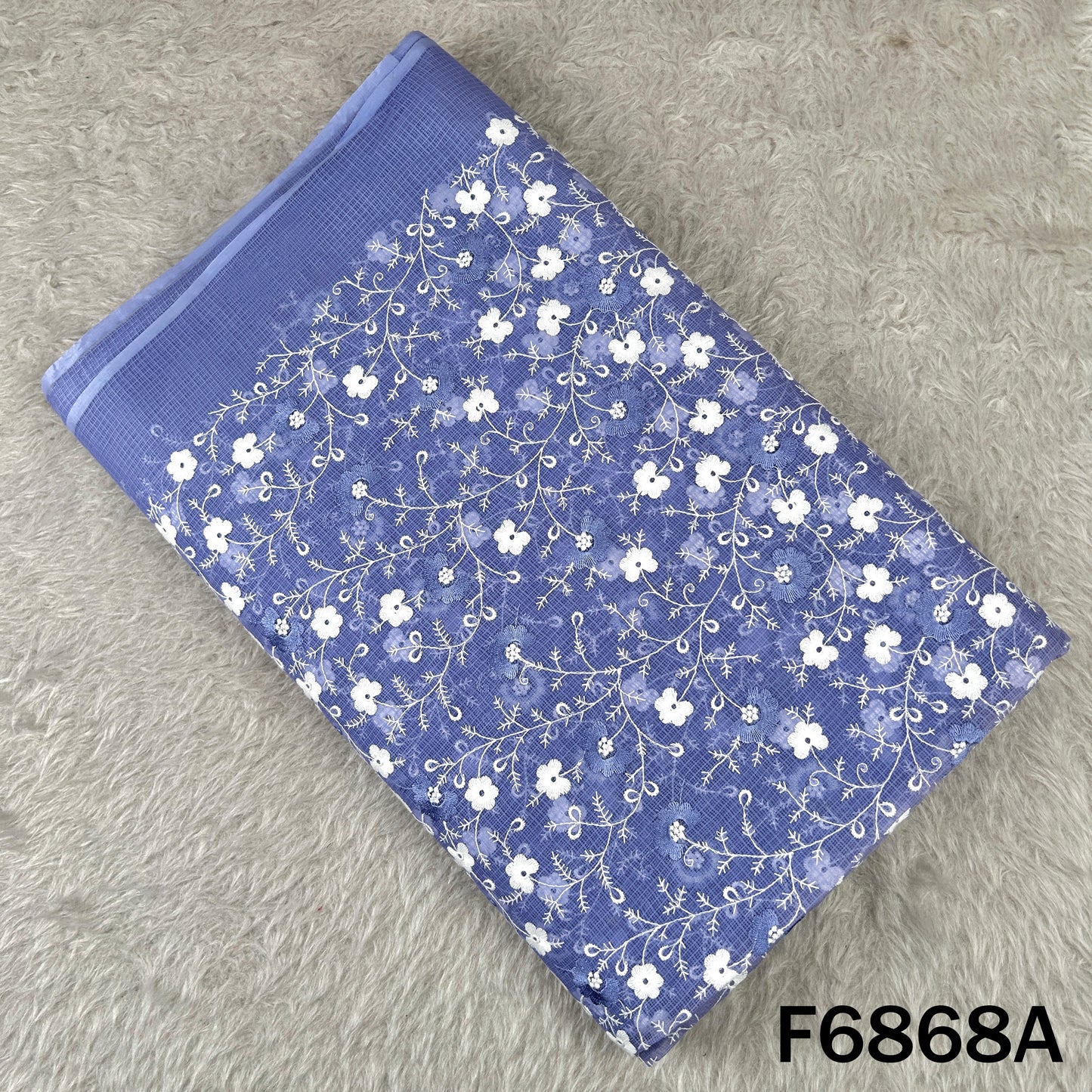 Thread Embroidered kota Cotton Fabric - F6868