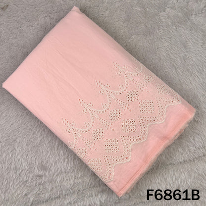 Thread Embroidered Hakoba Cambric Cotton Fabric - F6861