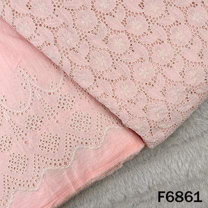 Thread Embroidered Hakoba Cambric Cotton Fabric - F6861
