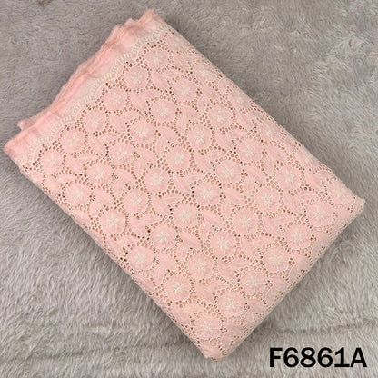Thread Embroidered Hakoba Cambric Cotton Fabric - F6861