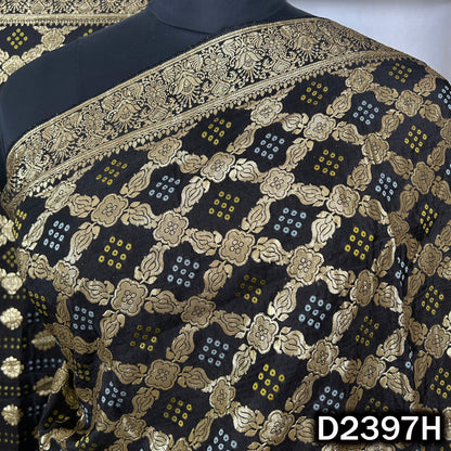 Black designer dupatta with rich gold zari motifs