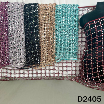 Multicolor lace dupattas with geometric mirror work