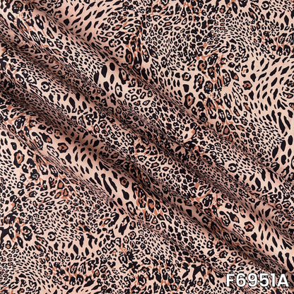 Detailed F6951A view revealing layered black markings, warm brown tones and a smooth woven surface