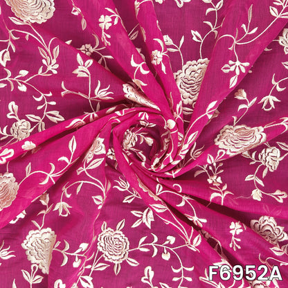 Enlarged look at F6952A showing layered blossoms, curling vines and fine embroidery stitches