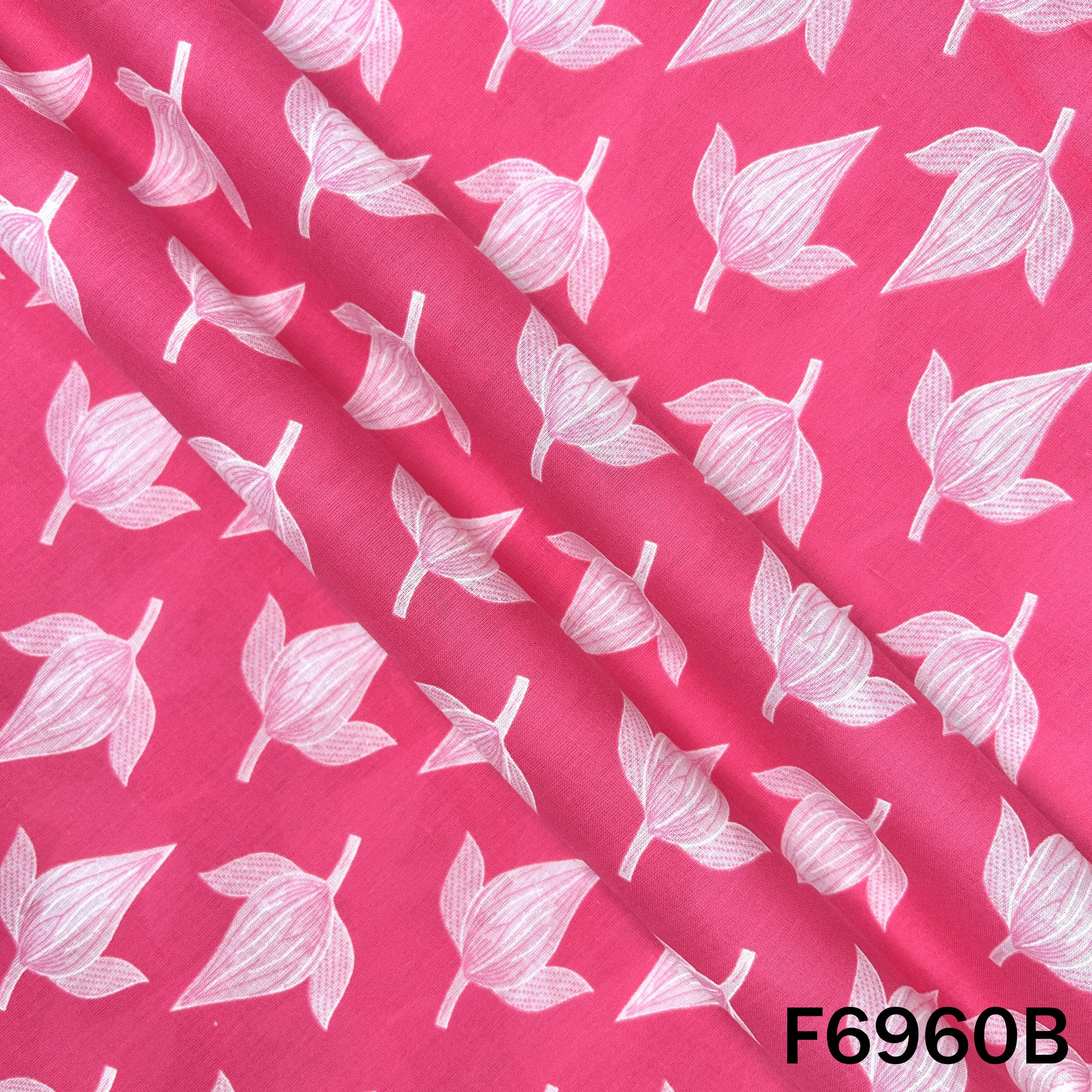 Detailed F6960B fabric image highlighting tiny repeated flowers, soft folds and breathable cotton finish