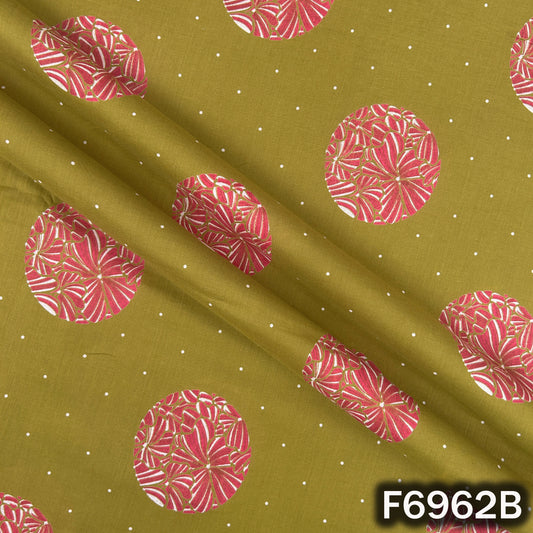 Detailed F6962B surface highlighting fresh green tone, decorative round motifs and breathable fabric feel