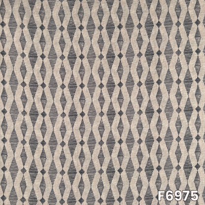 Close pattern view of F6975 showing clean linear shapes, minimal design and smooth linen texture