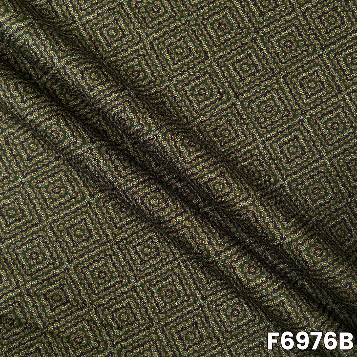 Detailed F6976B view highlighting fine motif placement, breathable woven feel and graceful fabric drape