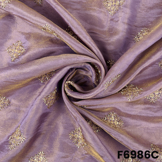 Detailed F6986C view showing purple-toned folds, embroidered sparkle and premium festive texture