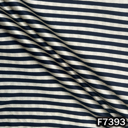Designer modal satin fabric with classic stripe pattern