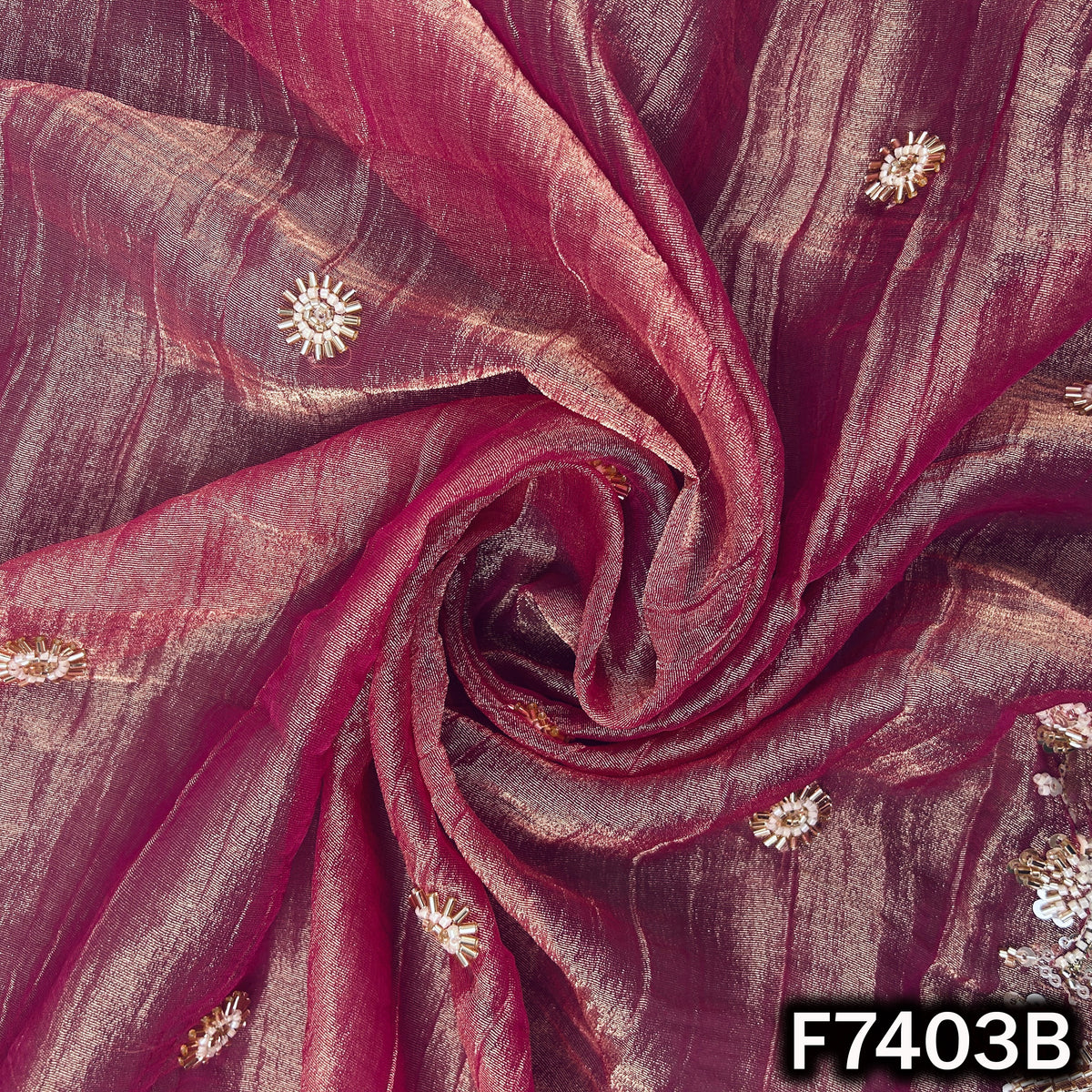 Embroidered dupatta with scattered zari sequin motifs