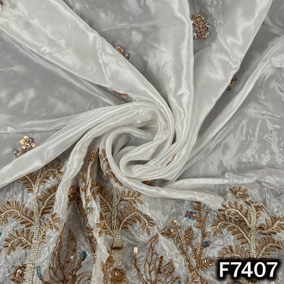 White designer Upada silk with ornate zari border
