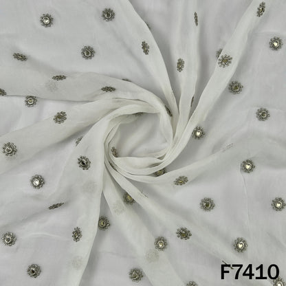 Designer georgette fabric with scattered sequin embroidery