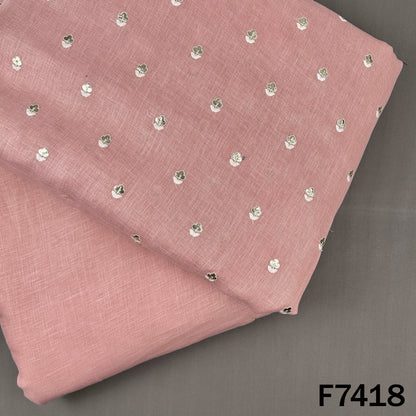 Dusty rose linen set with thread zari butis