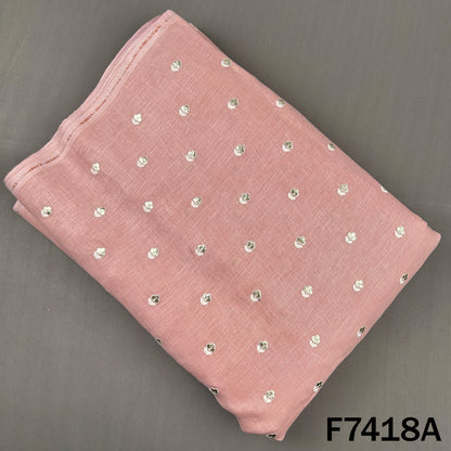 Dusty rose linen top with zari floral butis