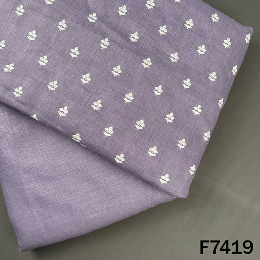 Lavender linen fabric set with thread sequin butis