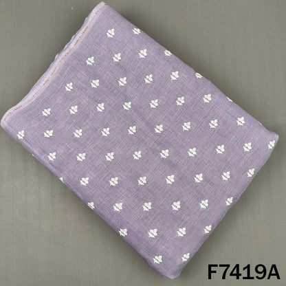 Lavender linen top fabric with sequin buti embroidery