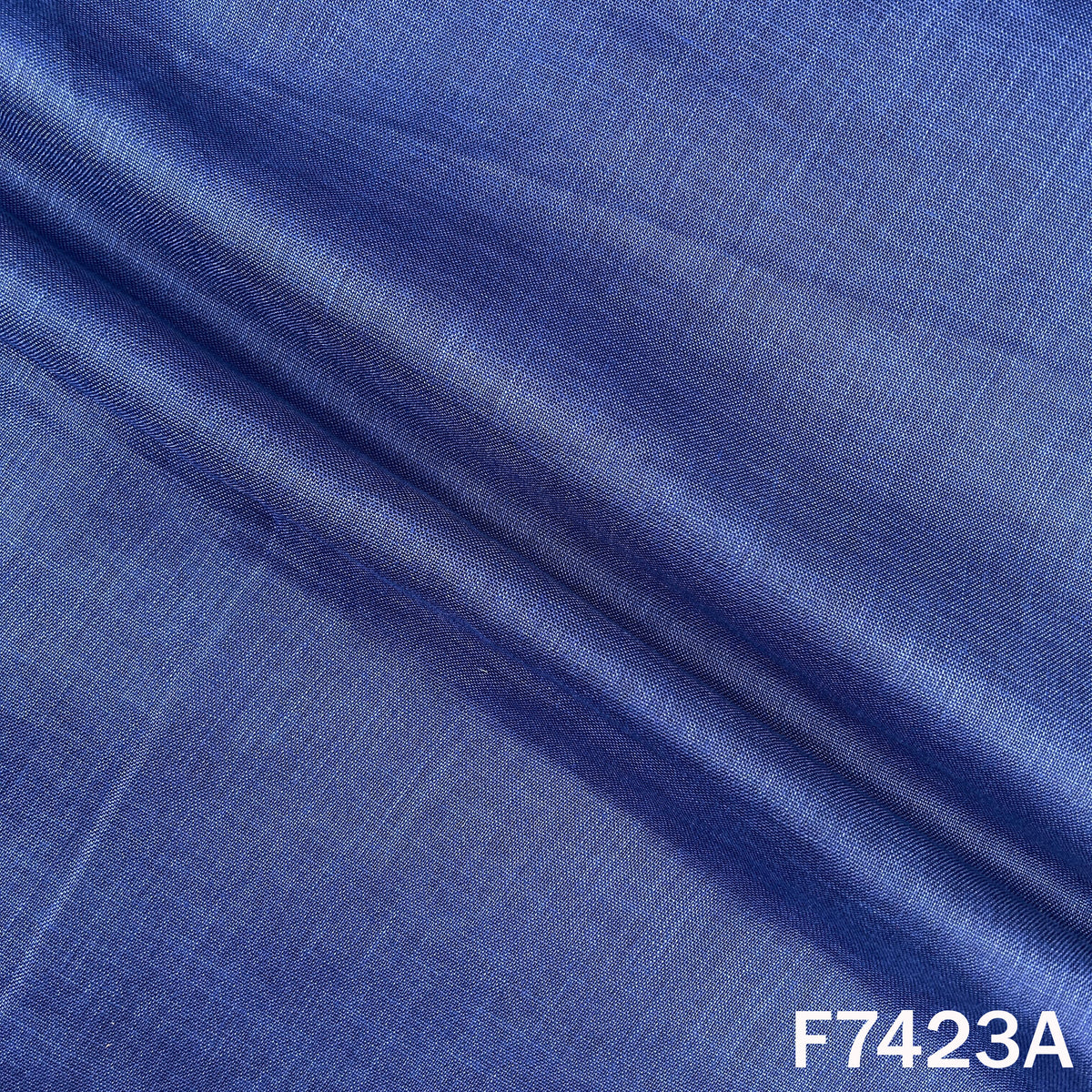 Blue designer linen fabric with textured plain weave