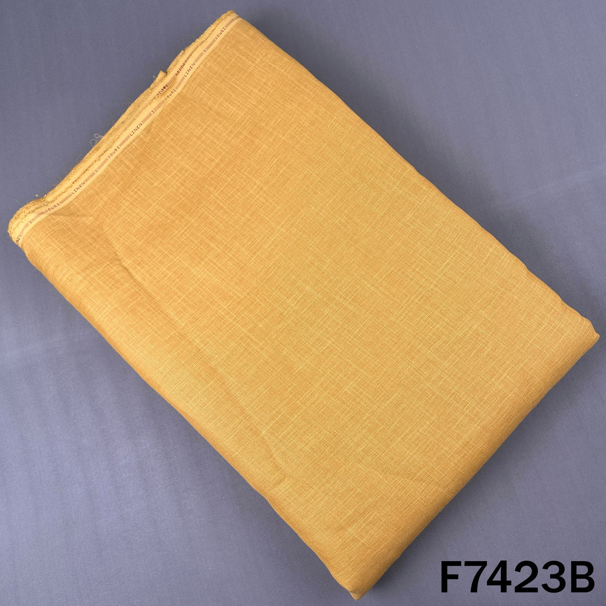 Mustard plain linen fabric for kurtis and suits