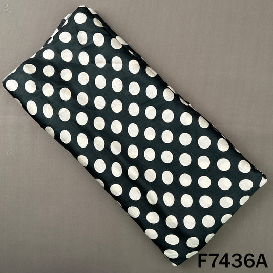 Black crepe satin top with oversized white dots