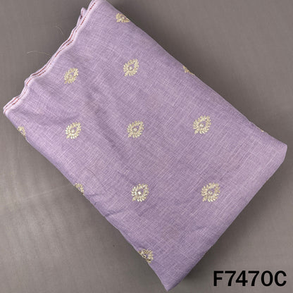 Lavender linen fabric featuring delicate zari sequins motifs