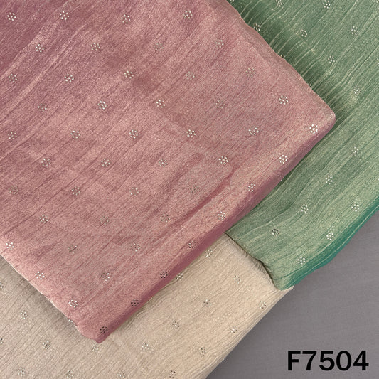 Multicolor crush tissue fabric with dew drop work