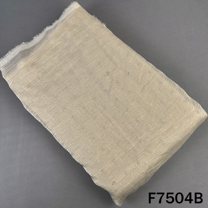 Beige crush tissue fabric with delicate dew drop work
