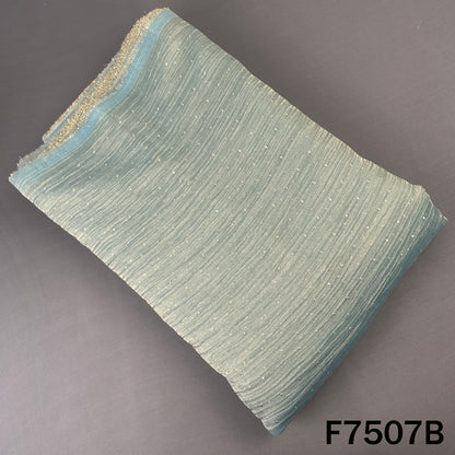 Blue crush tissue fabric with subtle dew drop work