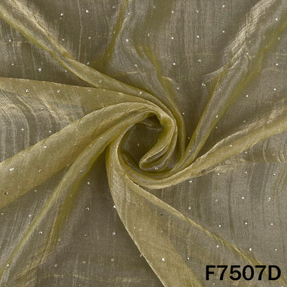 Olive designer crush tissue with scattered sparkle motifs