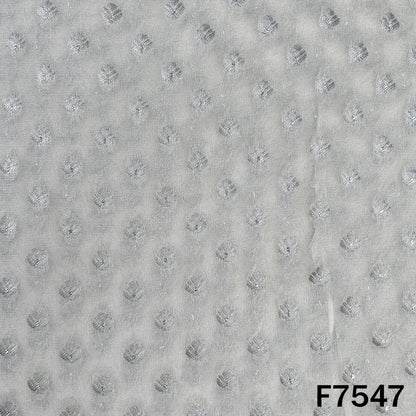 Dyeable georgette fabric with circular zari motifs